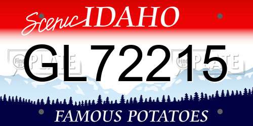 GL72215 Idaho License Plate