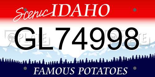 GL74998 Idaho License Plate