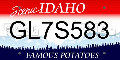 GL7S583 Idaho License Plate