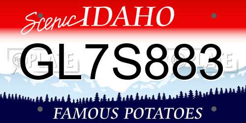 GL7S883 Idaho License Plate