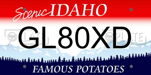 GL80XD Idaho License Plate