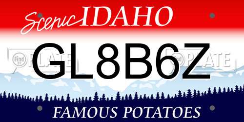 GL8B6Z Idaho License Plate