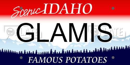 GLAMIS Idaho License Plate