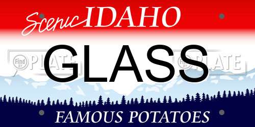 GLASS Idaho License Plate