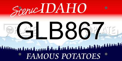 GLB867 Idaho License Plate