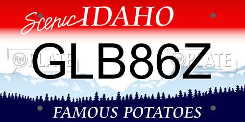 GLB86Z Idaho License Plate