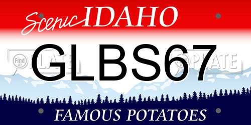 GLBS67 Idaho License Plate