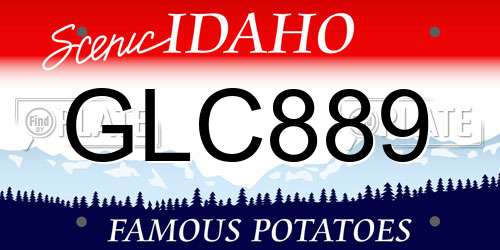 GLC889 Idaho License Plate