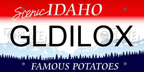 GLDILOX Idaho License Plate