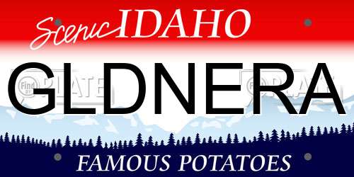 GLDNERA Idaho License Plate