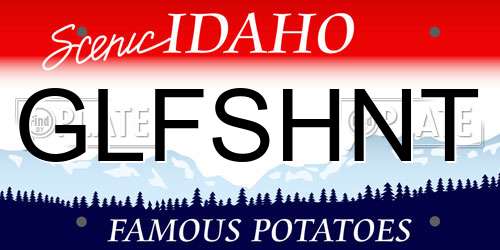 GLFSHNT Idaho License Plate
