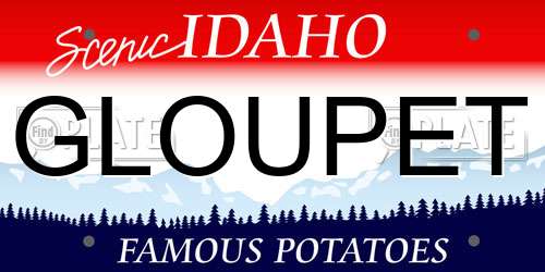 GLOUPET Idaho License Plate