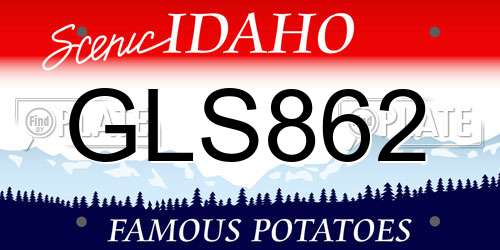 GLS862 Idaho License Plate