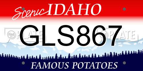 GLS867 Idaho License Plate