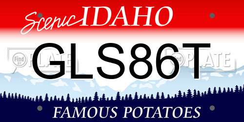 GLS86T Idaho License Plate