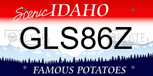 GLS86Z Idaho License Plate