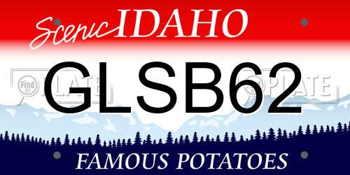 GLSB62 Idaho License Plate