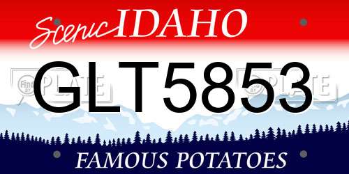 GLT5853 Idaho License Plate