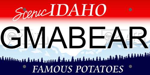 GMABEAR Idaho License Plate