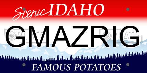 GMAZRIG Idaho License Plate