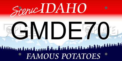 GMDE70 Idaho License Plate