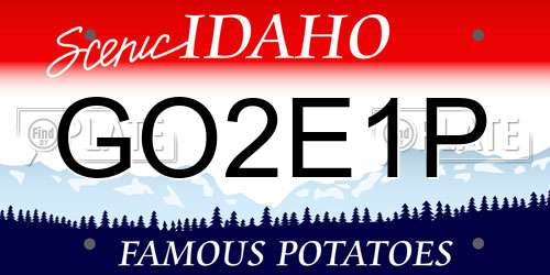 GO2E1P Idaho License Plate