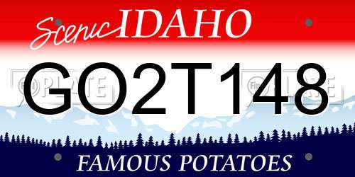 GO2T148 Idaho License Plate