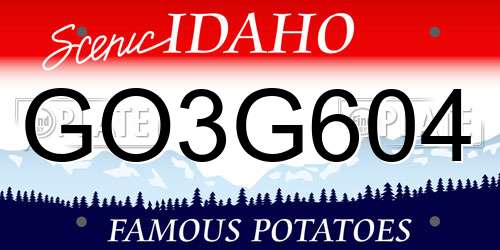 GO3G604 Idaho License Plate