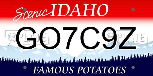 GO7C9Z Idaho License Plate