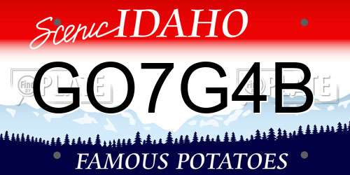 GO7G4B Idaho License Plate