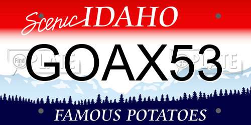 GOAX53 Idaho License Plate