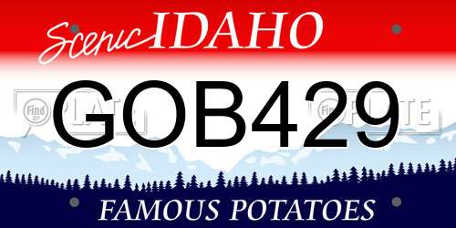 GOB429 Idaho License Plate