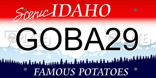 GOBA29 Idaho License Plate