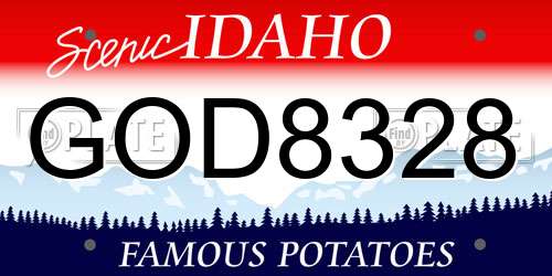 GOD8328 Idaho License Plate