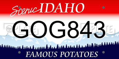 GOG843 Idaho License Plate