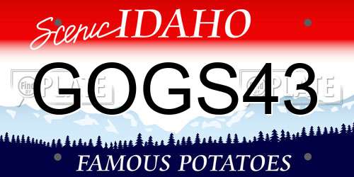 GOGS43 Idaho License Plate