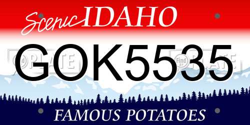 GOK5535 Idaho License Plate