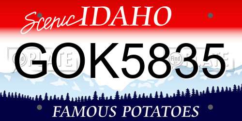 GOK5835 Idaho License Plate