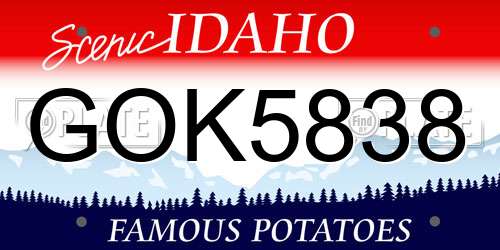 GOK5838 Idaho License Plate