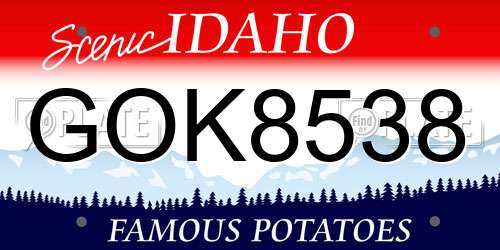 GOK8538 Idaho License Plate