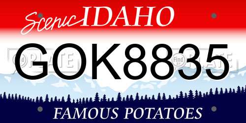 GOK8835 Idaho License Plate