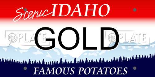 GOLD Idaho License Plate
