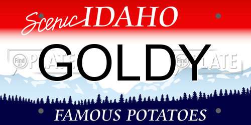 GOLDY Idaho License Plate