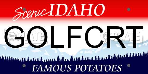 GOLFCRT Idaho License Plate