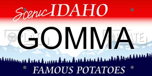 GOMMA Idaho License Plate