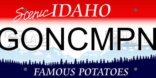 GONCMPN Idaho License Plate
