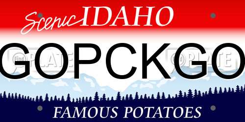 GOPCKGO Idaho License Plate