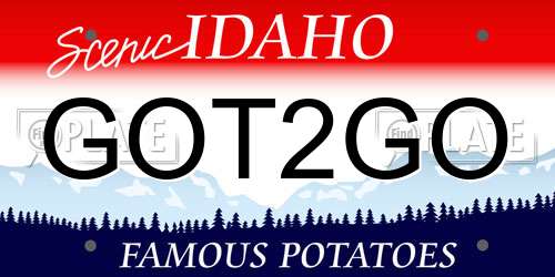GOT2GO Idaho License Plate