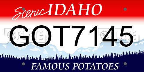 GOT7145 Idaho License Plate
