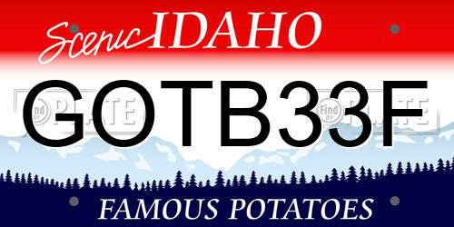 GOTB33F Idaho License Plate